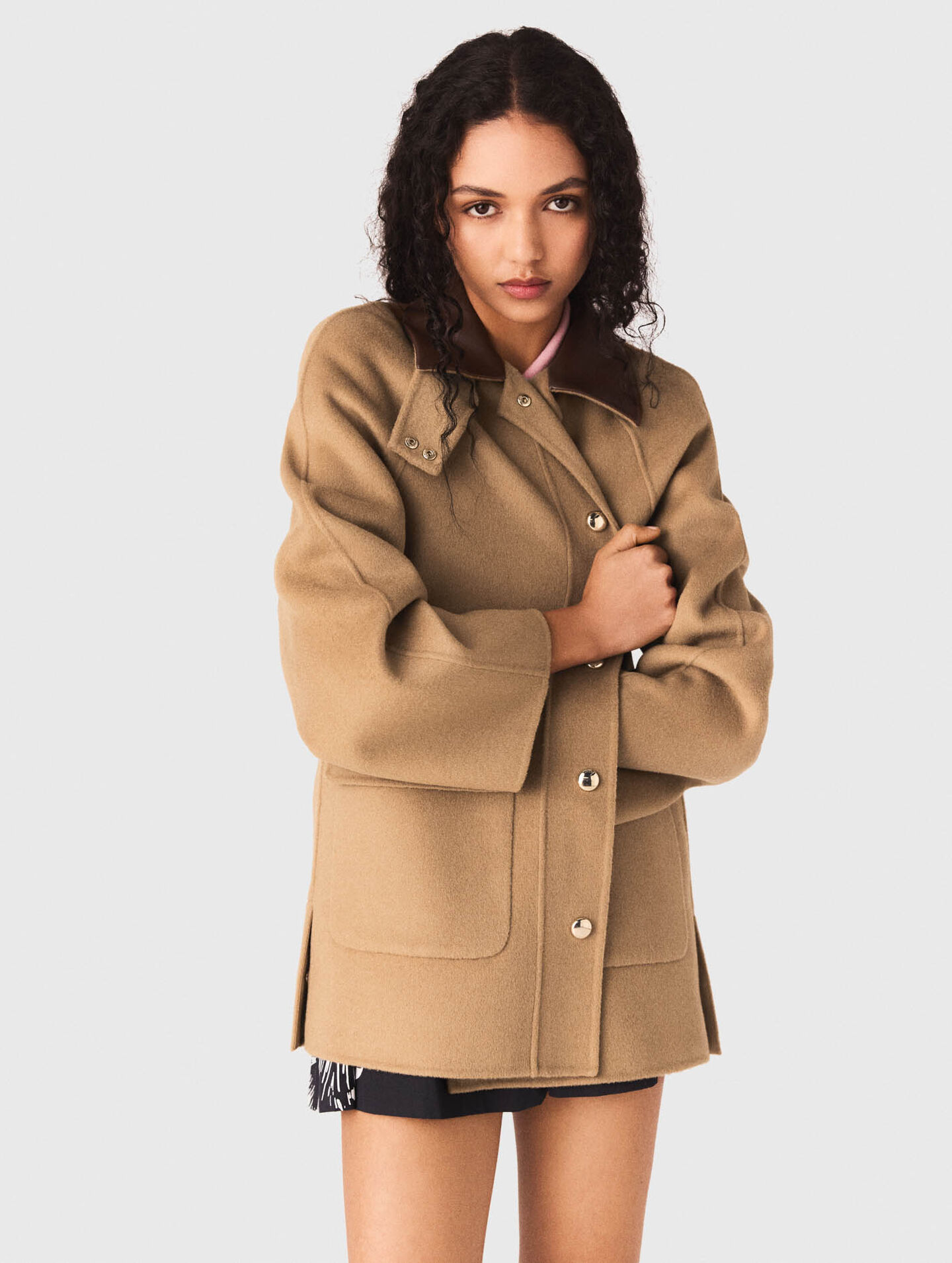 Cappotto lana cappuccio rimovibile